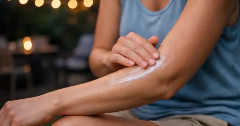 Home 3 Applying mosquito repellent on skin before going outside